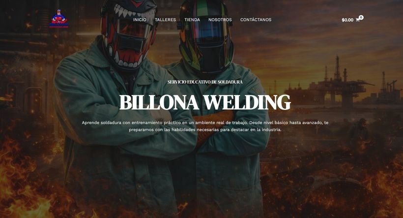 Página web de Billona Welding — Educación Técnica · Soldadura, Puerto Rico